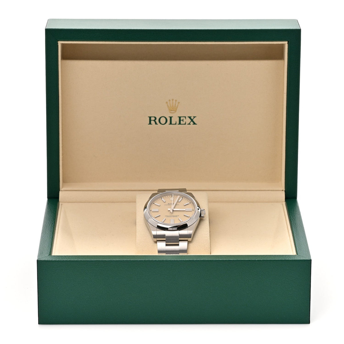 Stainless Steel 41mm Oyster Perpetual Watch Beige 134300