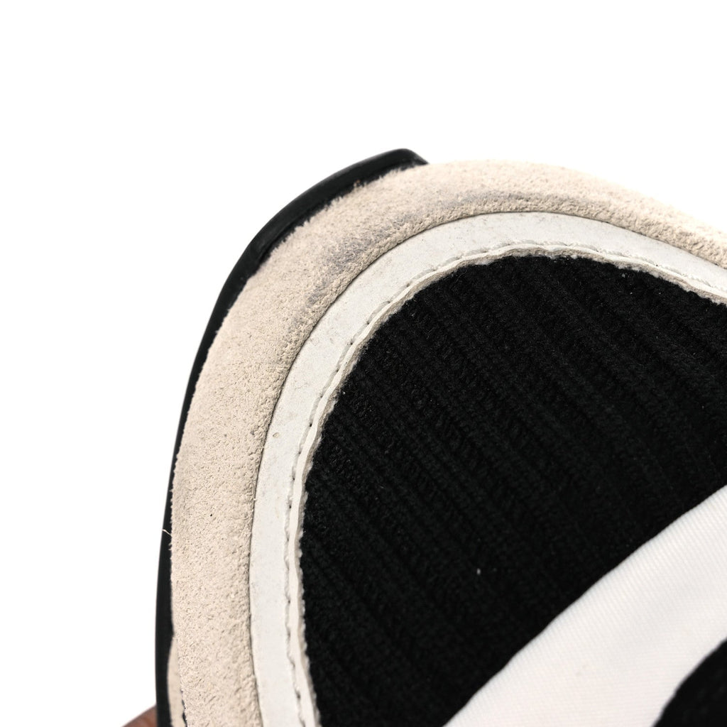 Fabric Suede Calfskin CC Sneakers 39.5 White Black