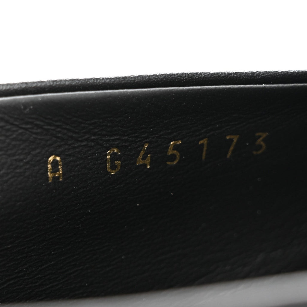 Shiny Calfskin Metal CC Mocassin Loafers 38.5 Black