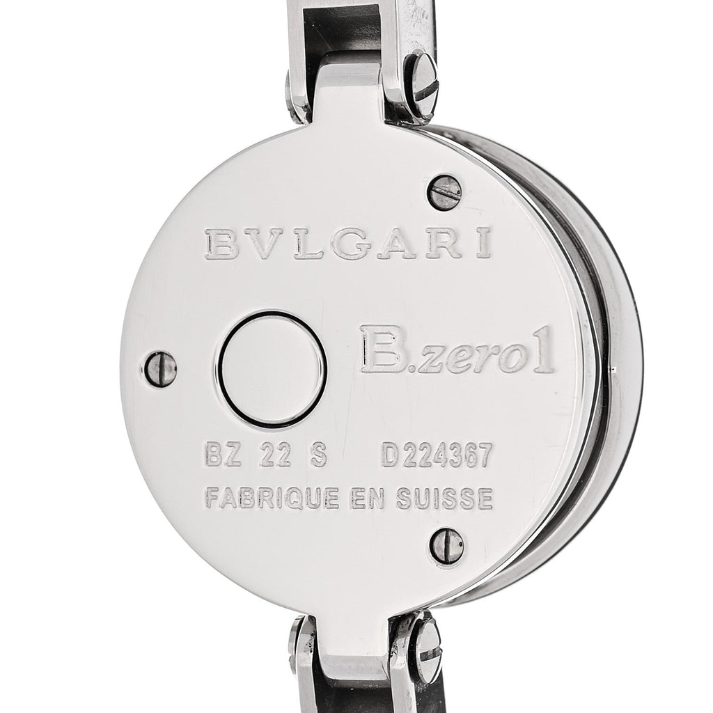Stainless Steel Diamond Bezel 22mm B.Zero1 Quartz Watch White