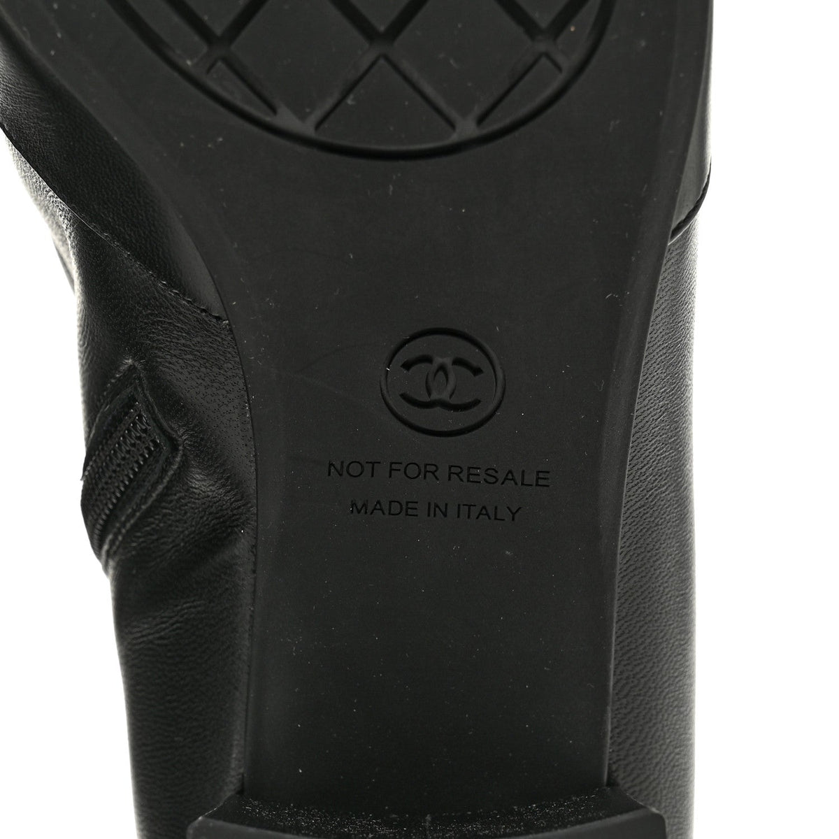 Stretch Lambskin Cap Toe CC Uniform Short Boots 40 Black