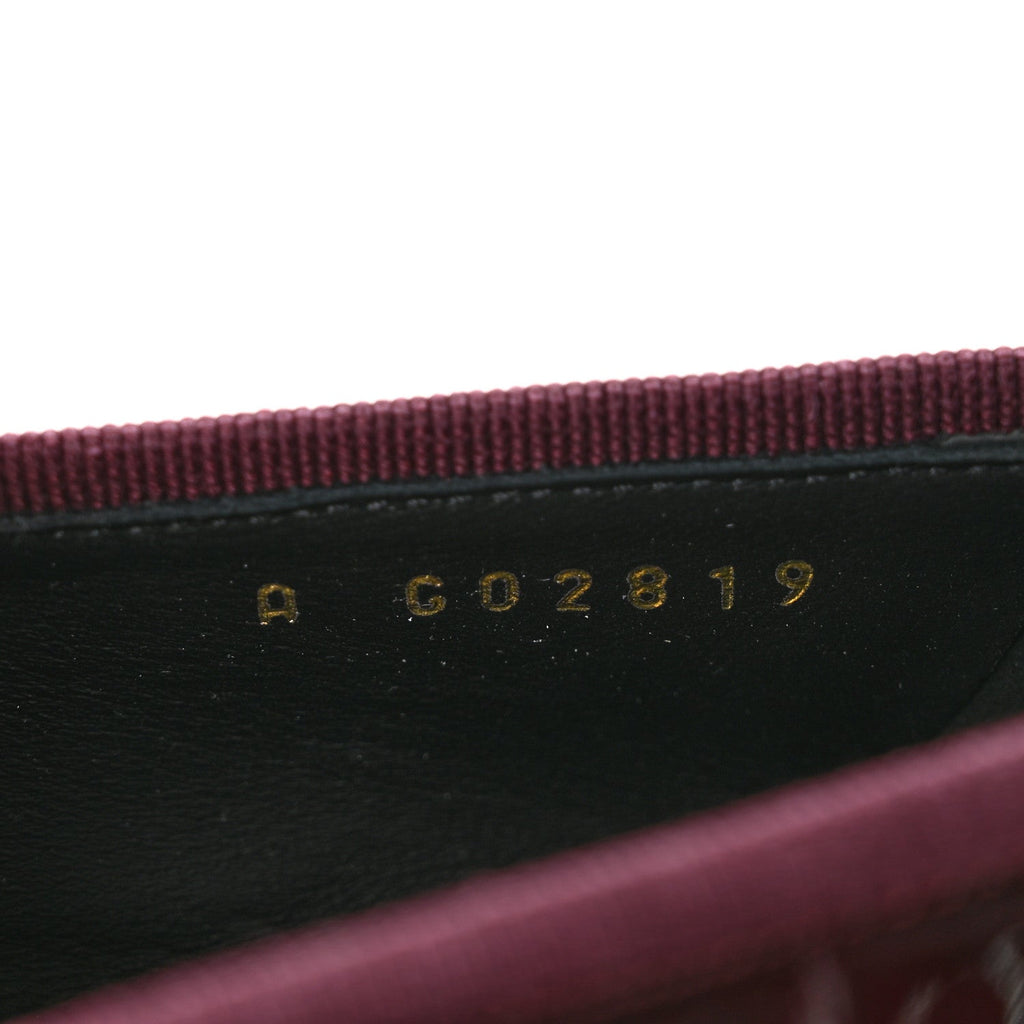 Crocodile Embossed Patent Calfskin Cap Toe CC Ballerina Flats 37.5 Dark Burgundy Black