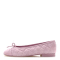 Suede Kidskin Quilted Cap Toe CC Ballerina Flats 38.5 Light Pink