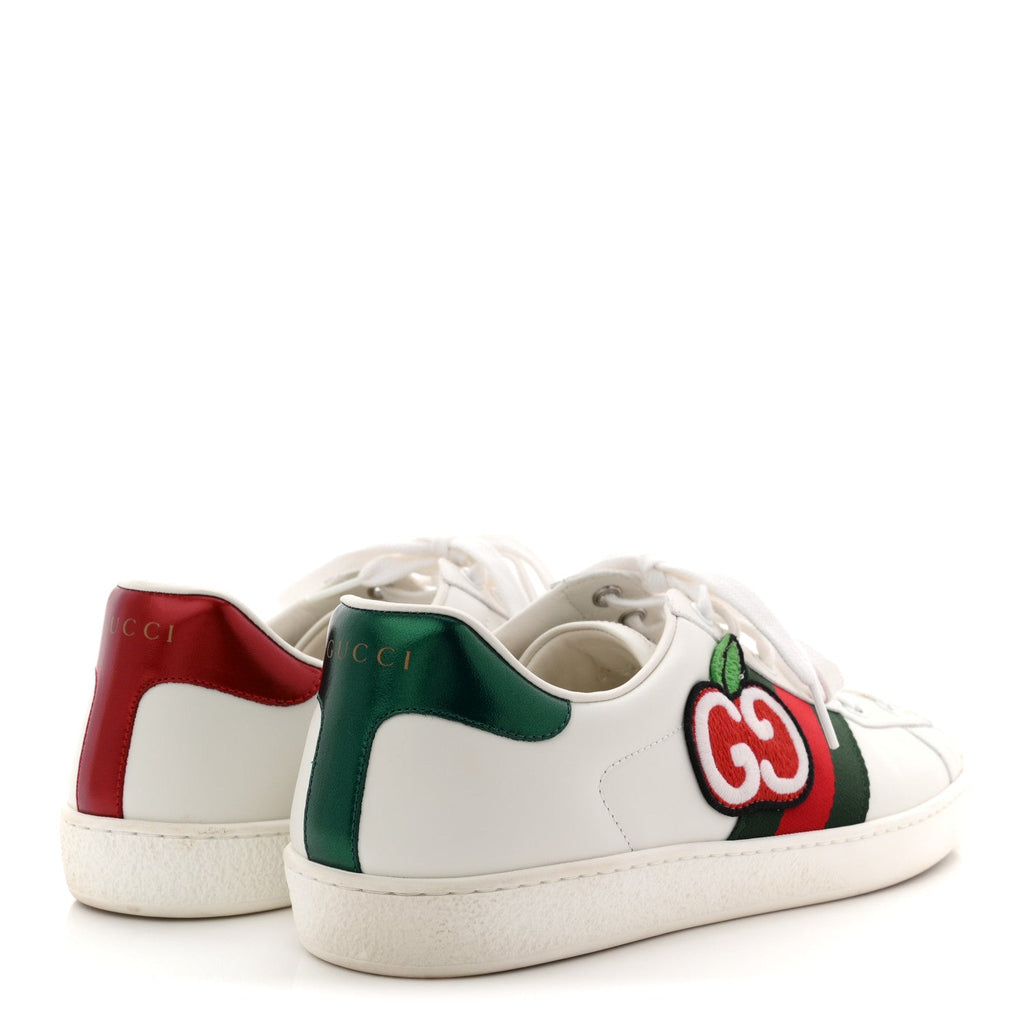 Calfskin Crocodile Web Mens Ace Sneakers 8 White Green