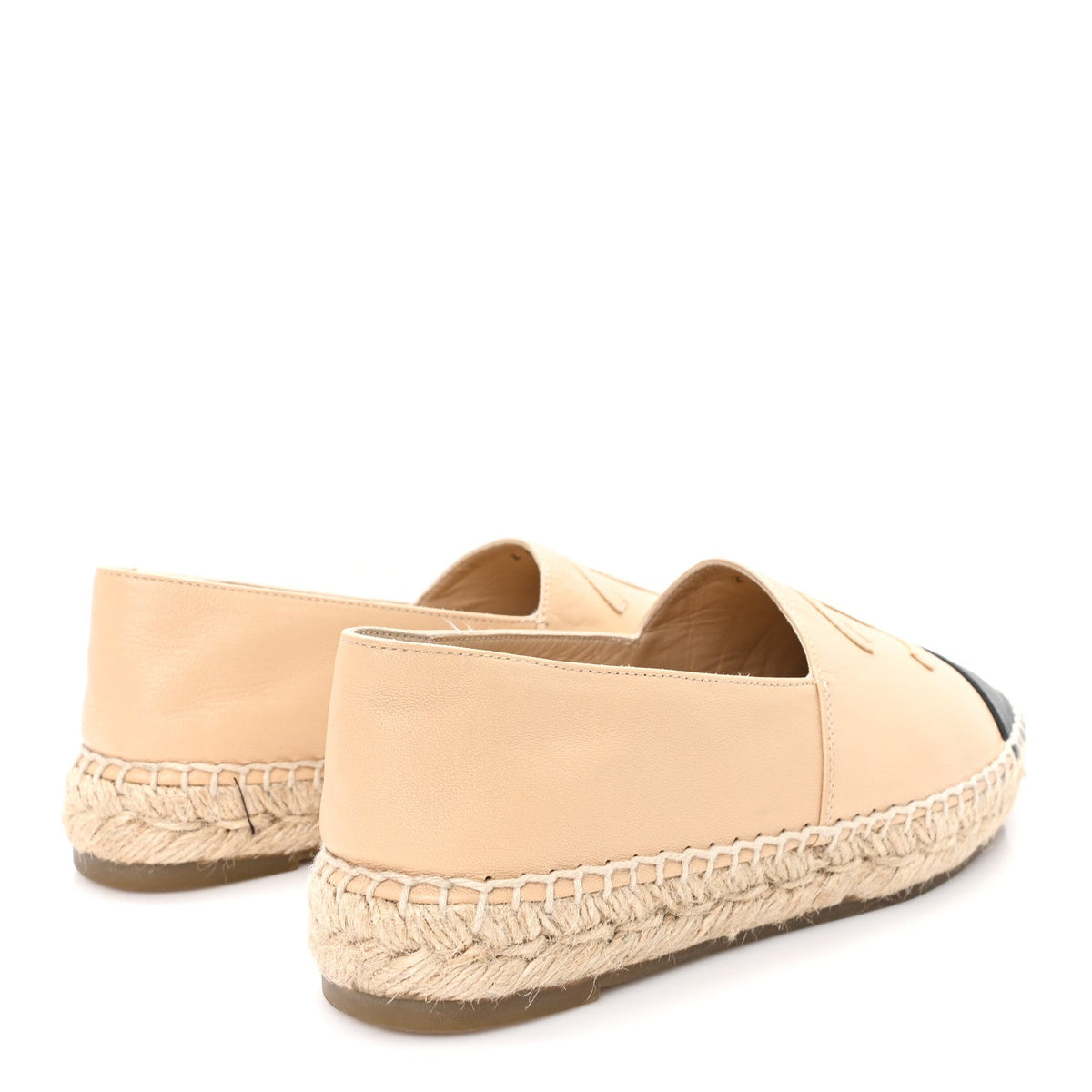 Lambskin CC Espadrilles 36 Beige Black