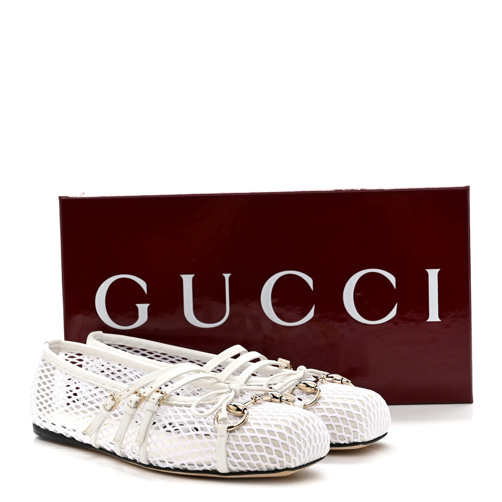 Video Net Nappa Horsebit Ballerina Flats 37 Great White