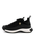 Velvet Calfskin Mixed Fibers CC Sneakers 40 Black