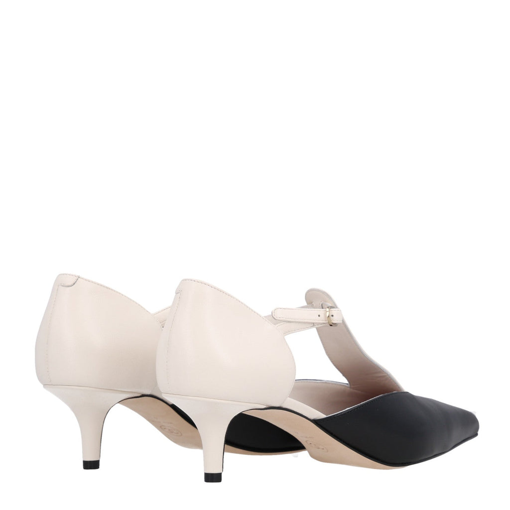 Lambskin CC Slingback Pumps 40 White Black