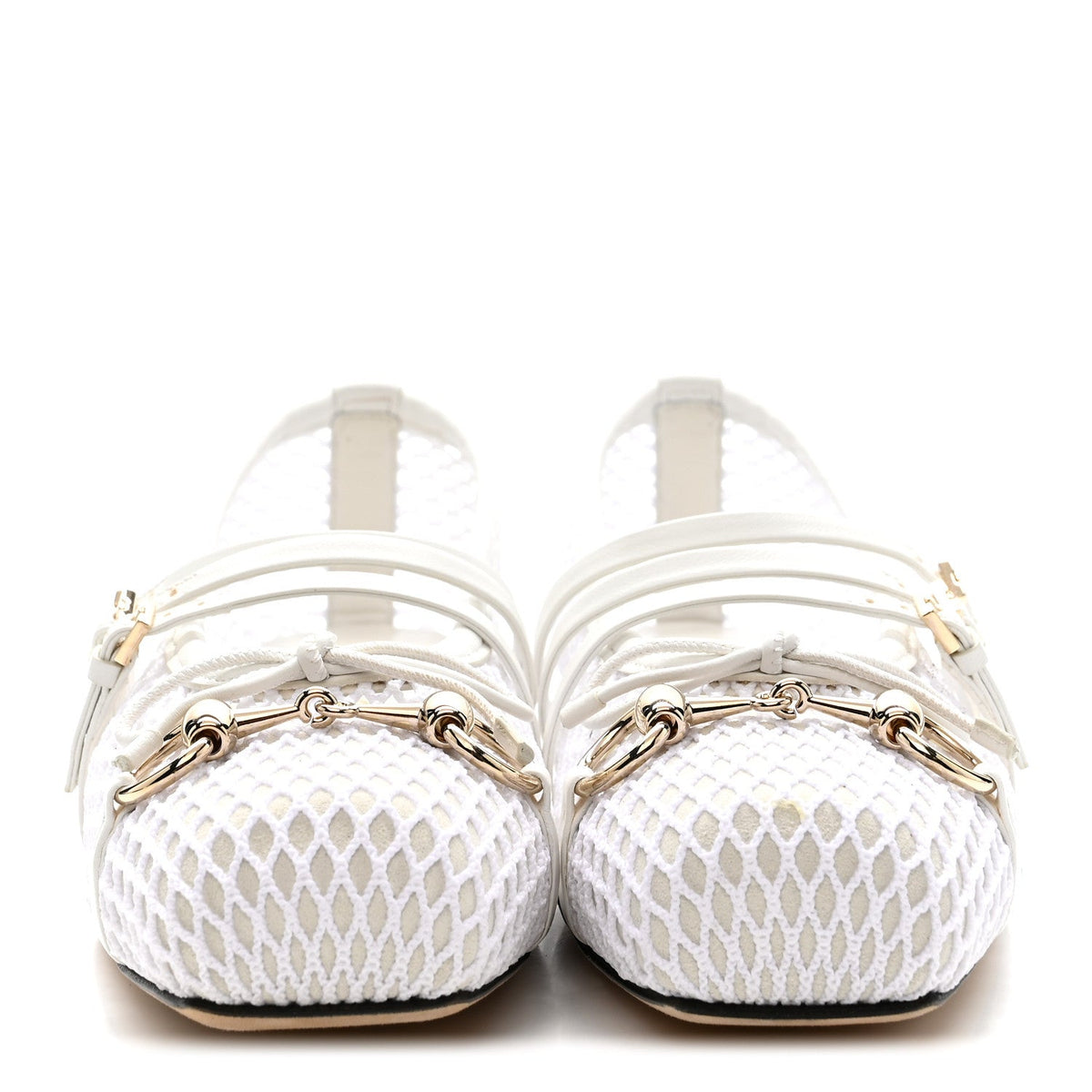 Video Net Nappa Horsebit Ballerina Flats 37 Great White