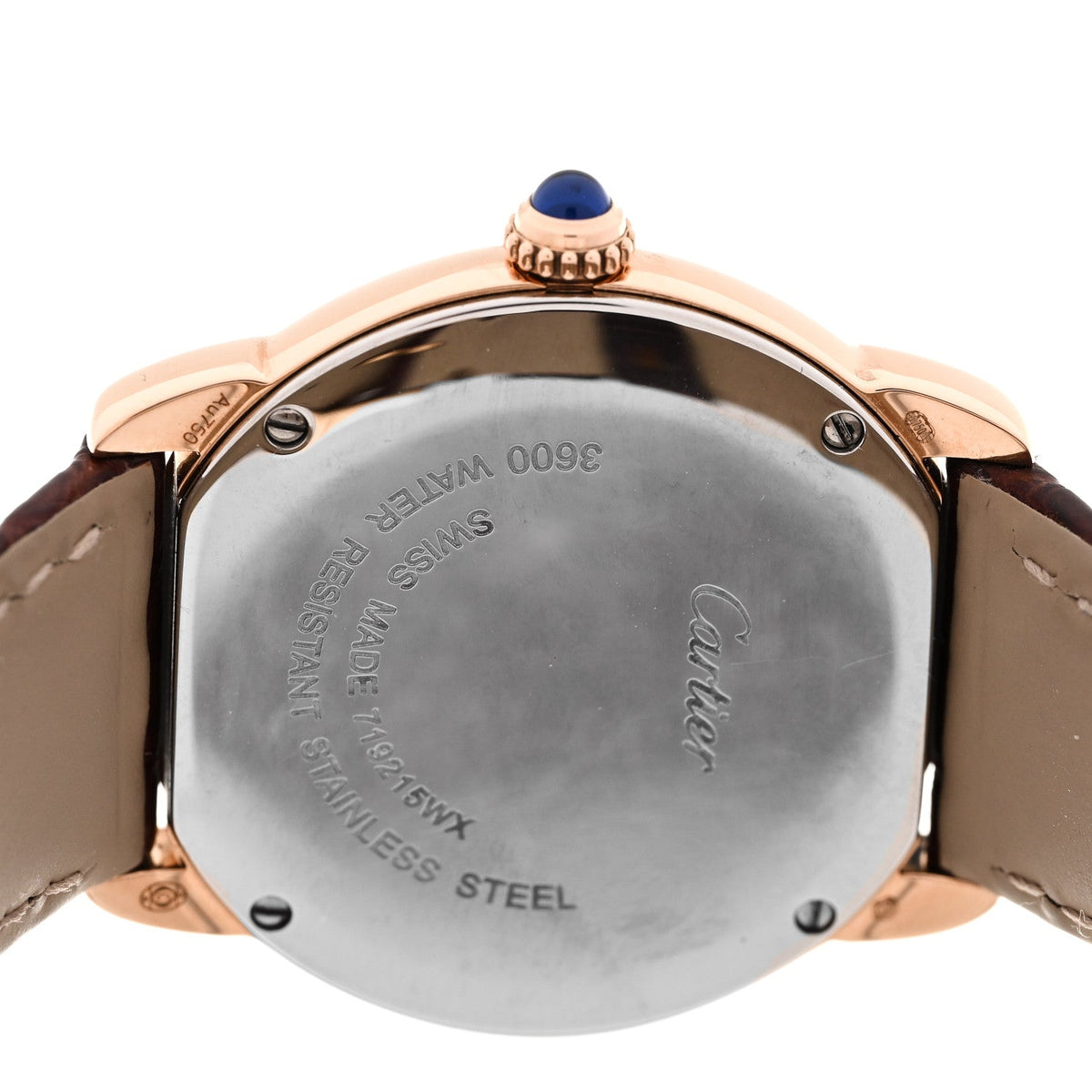 Stainless Steel 18K Pink Gold Alligator 29mm Ronde Solo Quartz Watch Brown
