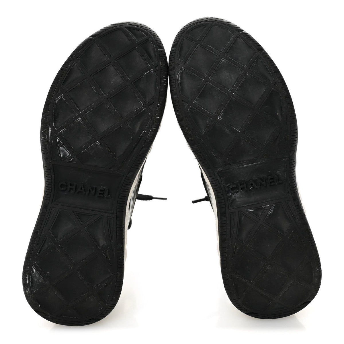 Velvet Calfskin Mixed Fibers CC Sneakers 35.5 Black