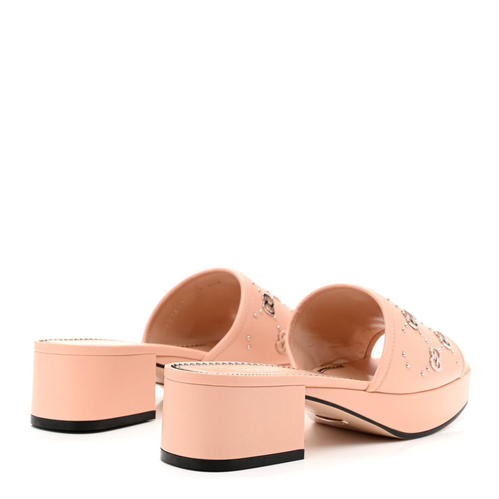 Malaga Kid Interlocking G Studs 25/50mm Platform Sandals 37.5 Perfect Pink