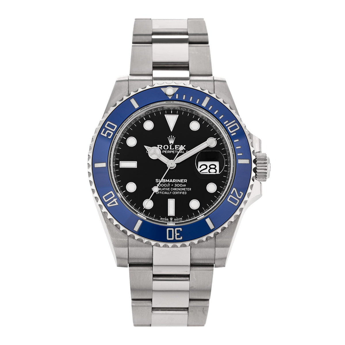 18K White Gold 41mm Oyster Perpetual Submariner Cookie Monster Watch Black 126619LB