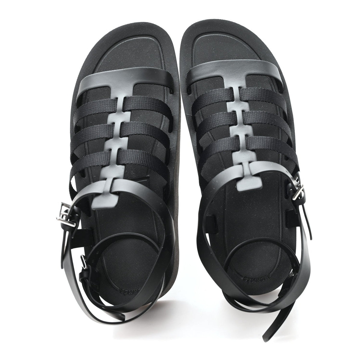 Calfskin Nylon Jupiter Sandals 40 Black