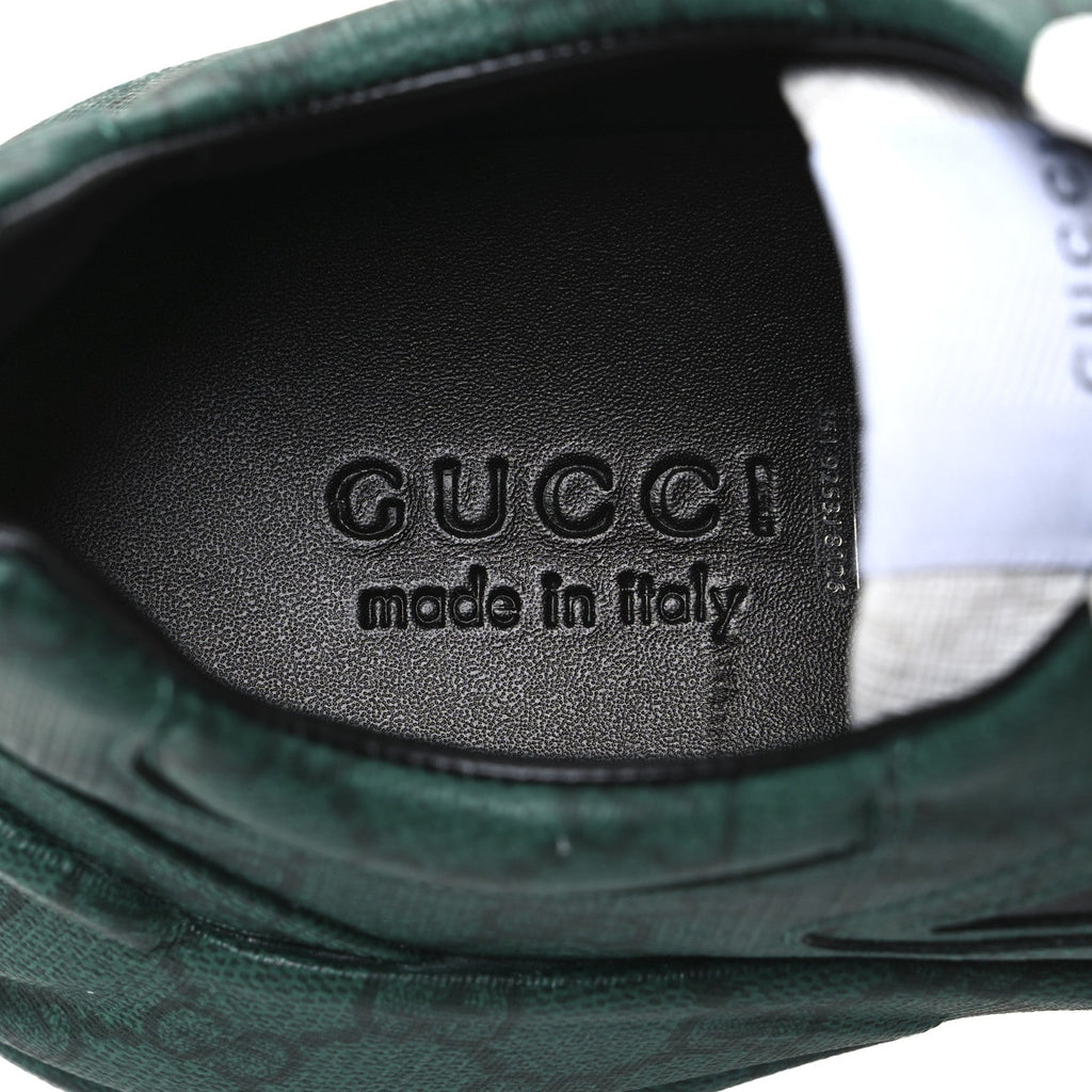 GG Supreme Monogram Mens Rhyton Sneakers 8.5 Black Green