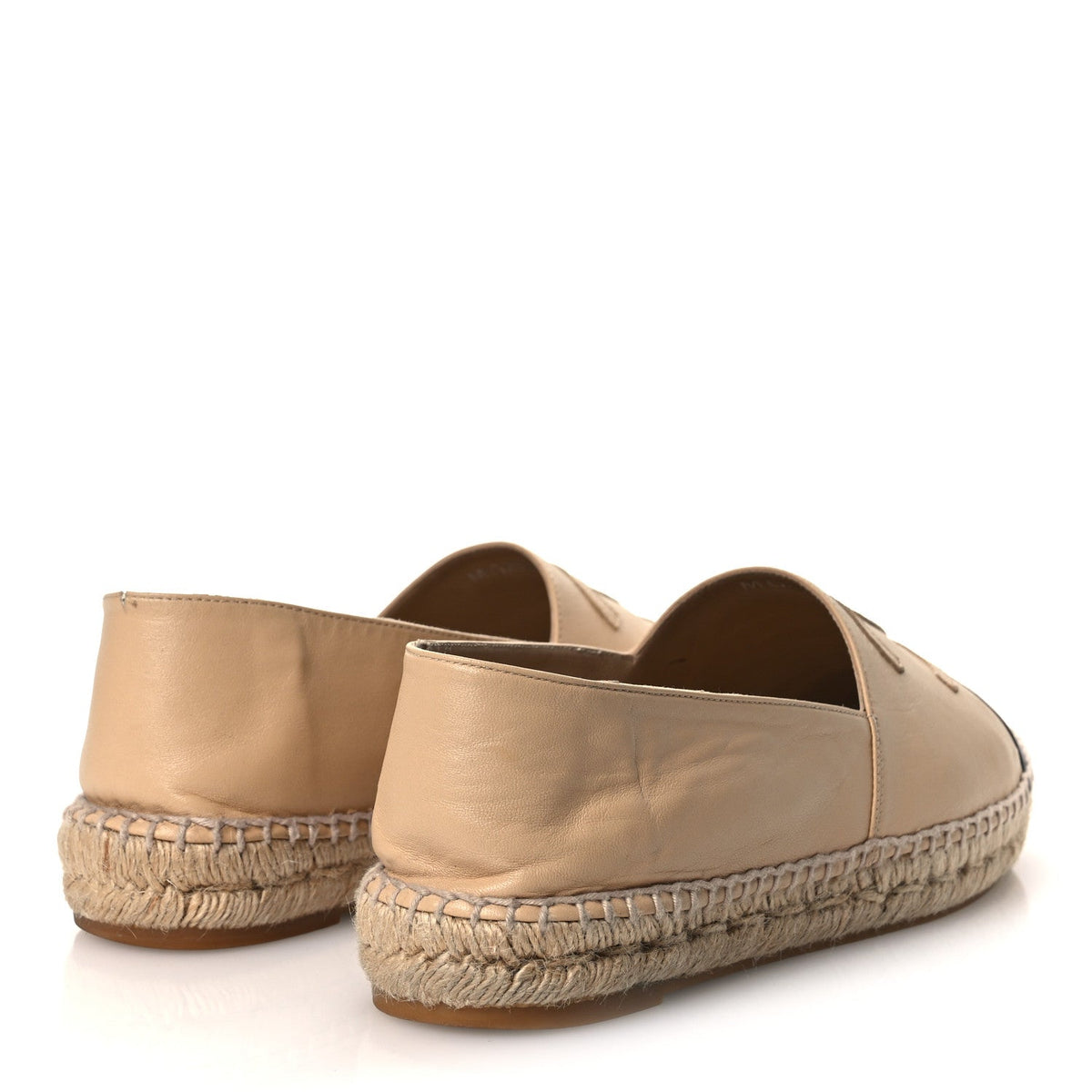 Lambskin CC Espadrilles 40 Beige Black