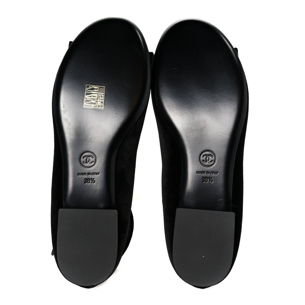 Velvet Strass CC Bow Mary Jane Flats 38.5 Black