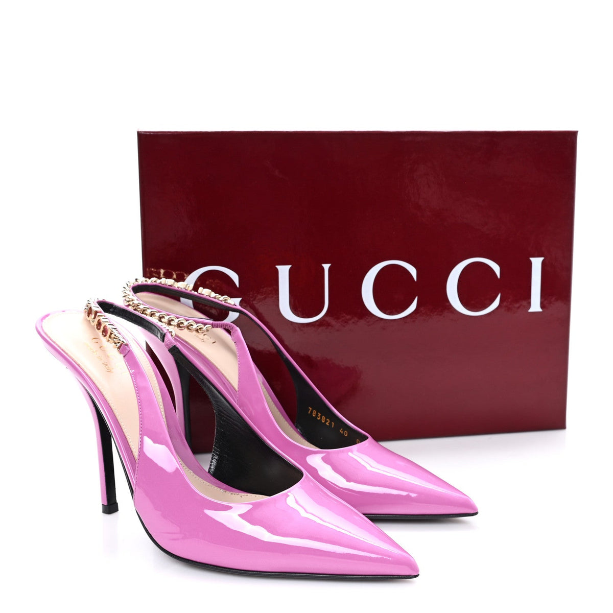 Vernice Crystal Nappa Charlotte Signoria 105 Slingback Pumps 40 Libre Pink