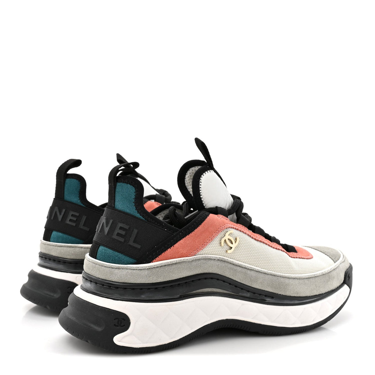 Fabric Suede CC Sneakers 39 White Light Grey Pink