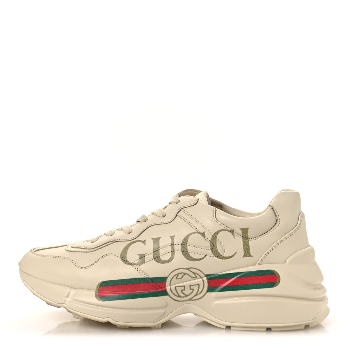 Calfskin Logo Womens Rhyton Sneakers 41 Ivory
