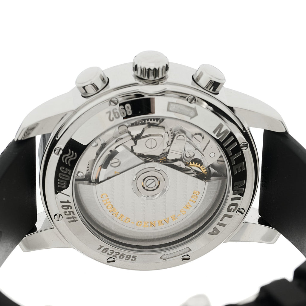 Stainless Steel Rubber 42mm Mille Miglia Chronograph Automatic Watch White