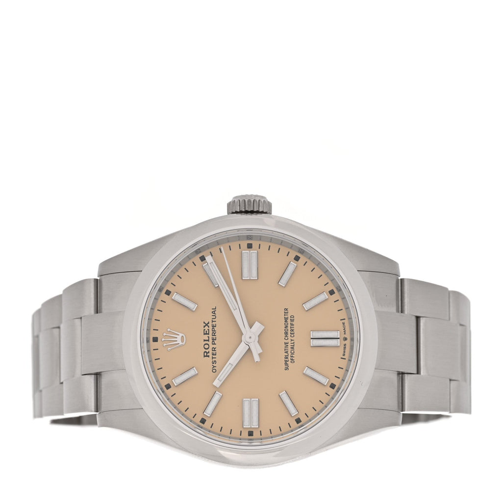 Stainless Steel 41mm Oyster Perpetual Watch Beige 134300