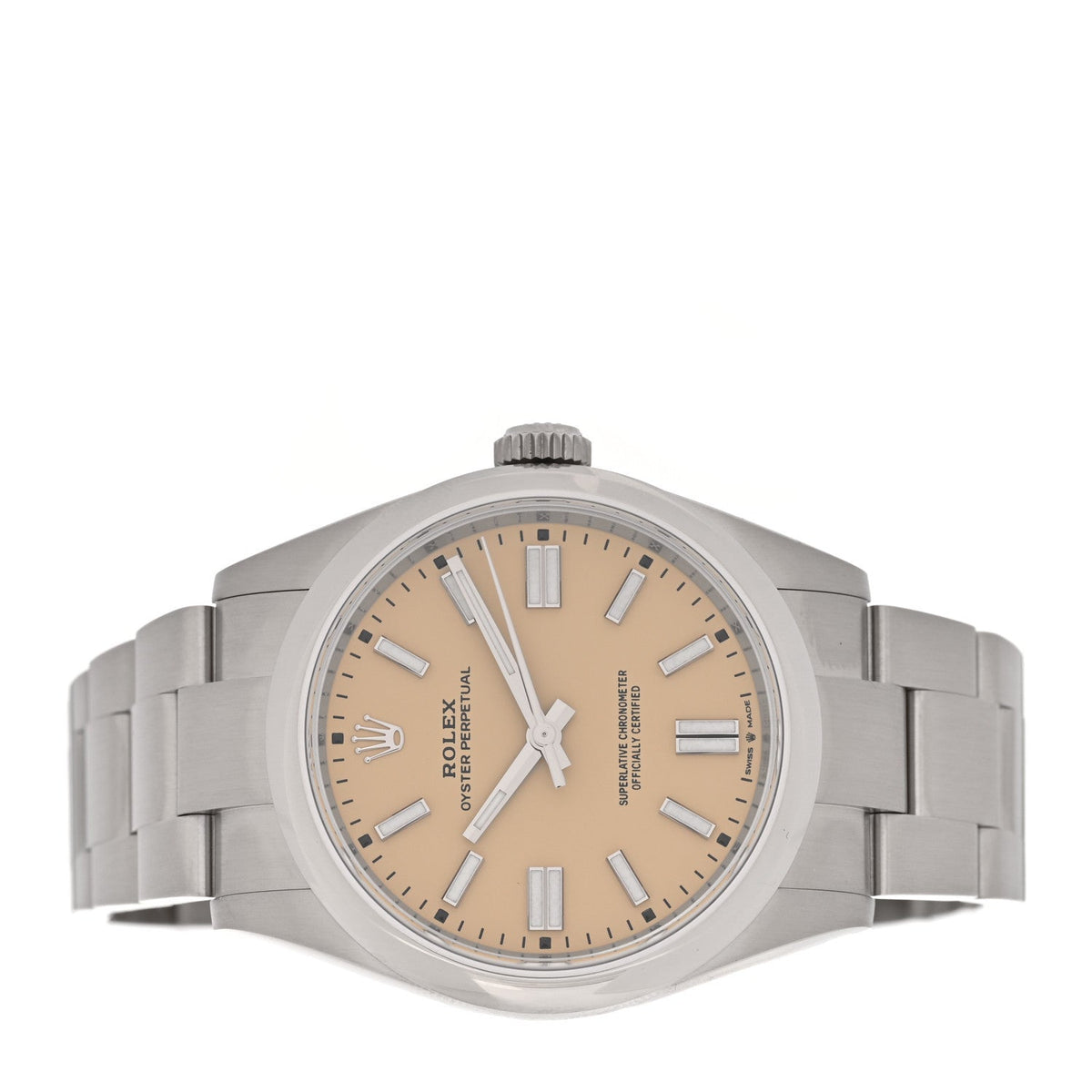 Stainless Steel 41mm Oyster Perpetual Watch Beige 134300
