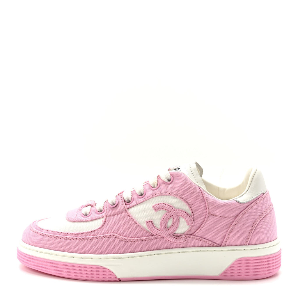 Cotton Sneakers 36 Pink White