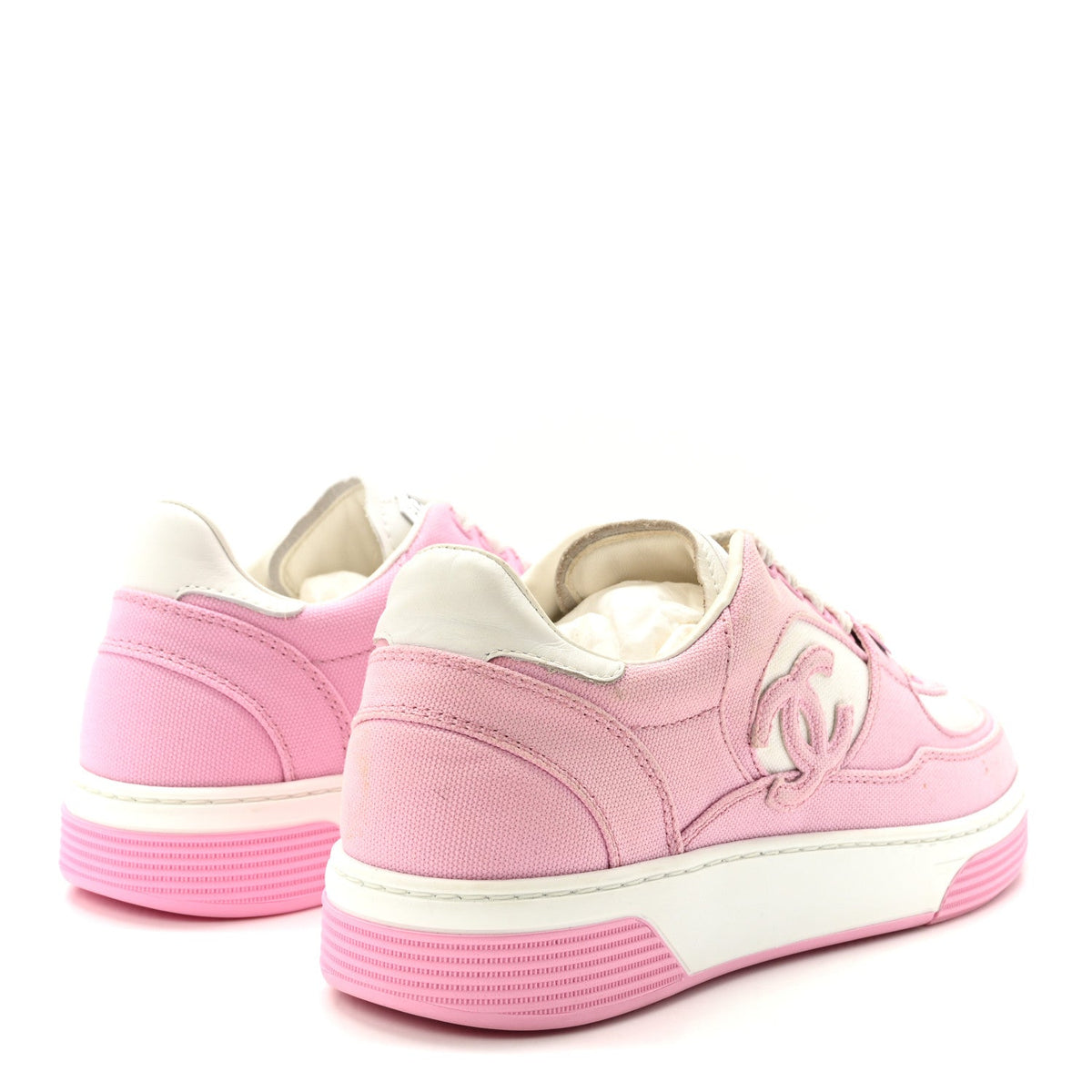 Cotton Sneakers 36 Pink White