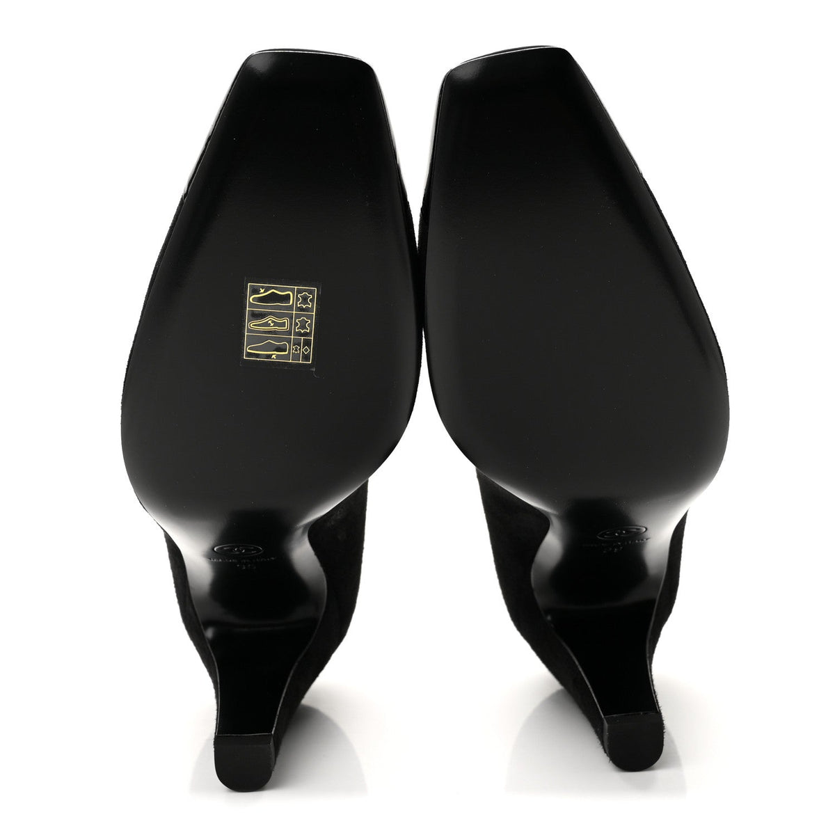 Suede Patent Calfskin Cap Toe CC Pumps 39 Black