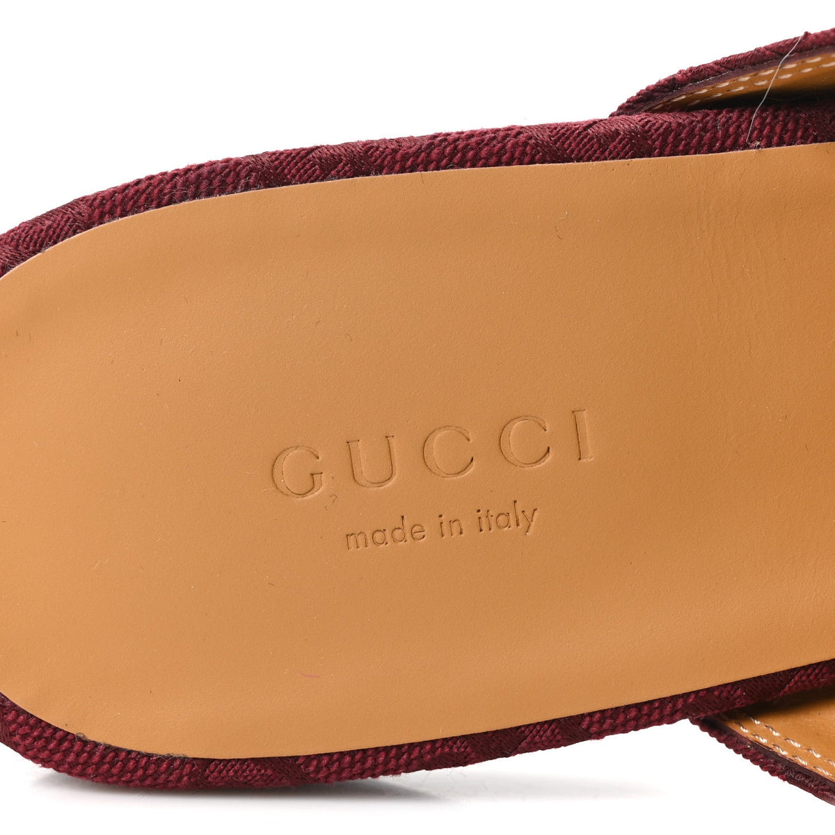 New Canvas GG Monogram Malaga Kid Womens Princetown Slippers 39.5 Rosso Ancora