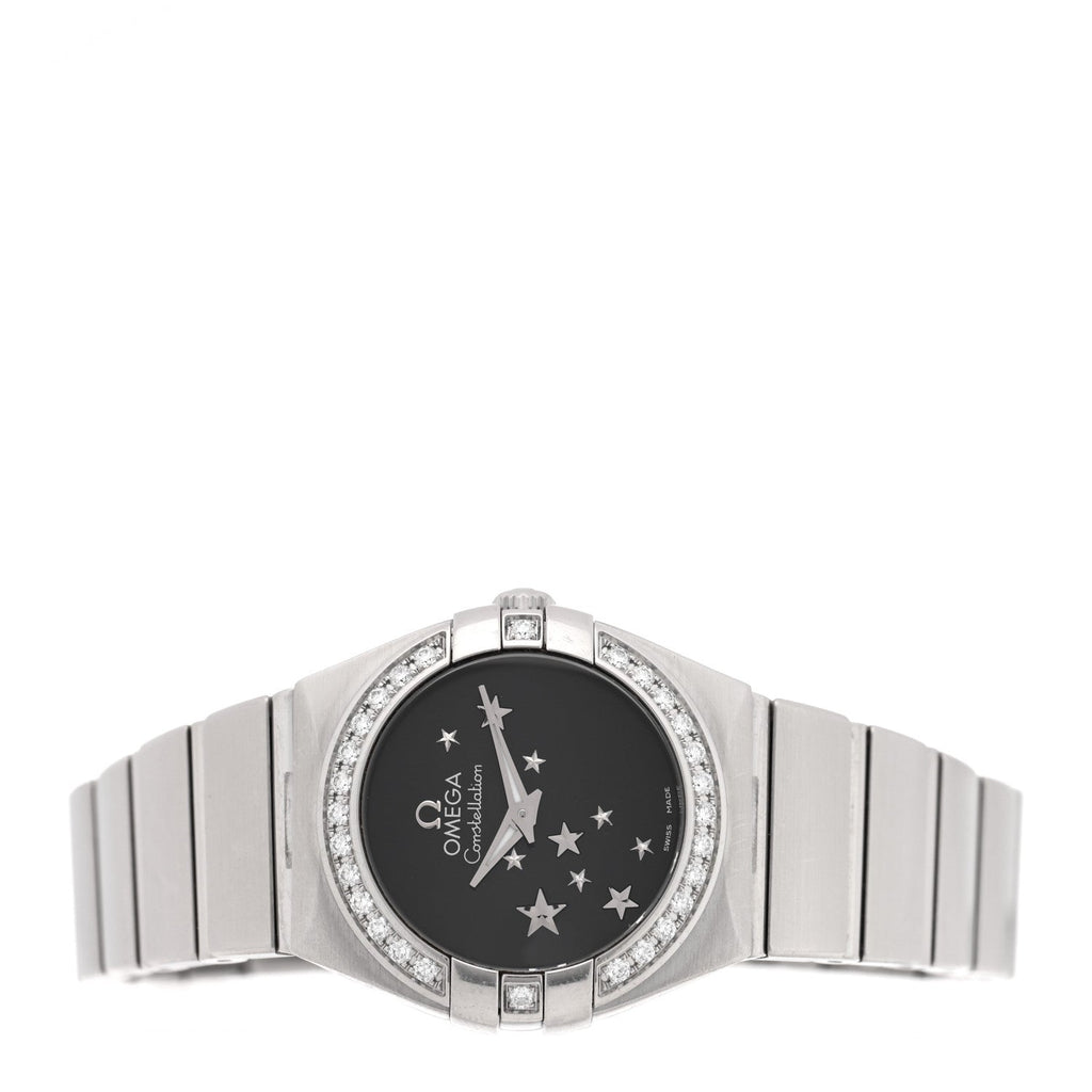 Stainless Steel Diamond Bezel 24mm Constellation Automatic Watch Black 123.15.24.60.01.001