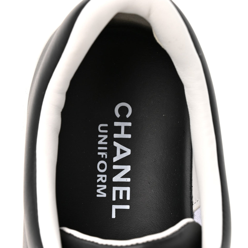 Calfskin CC Uniform Womens Sneakers 38 Black