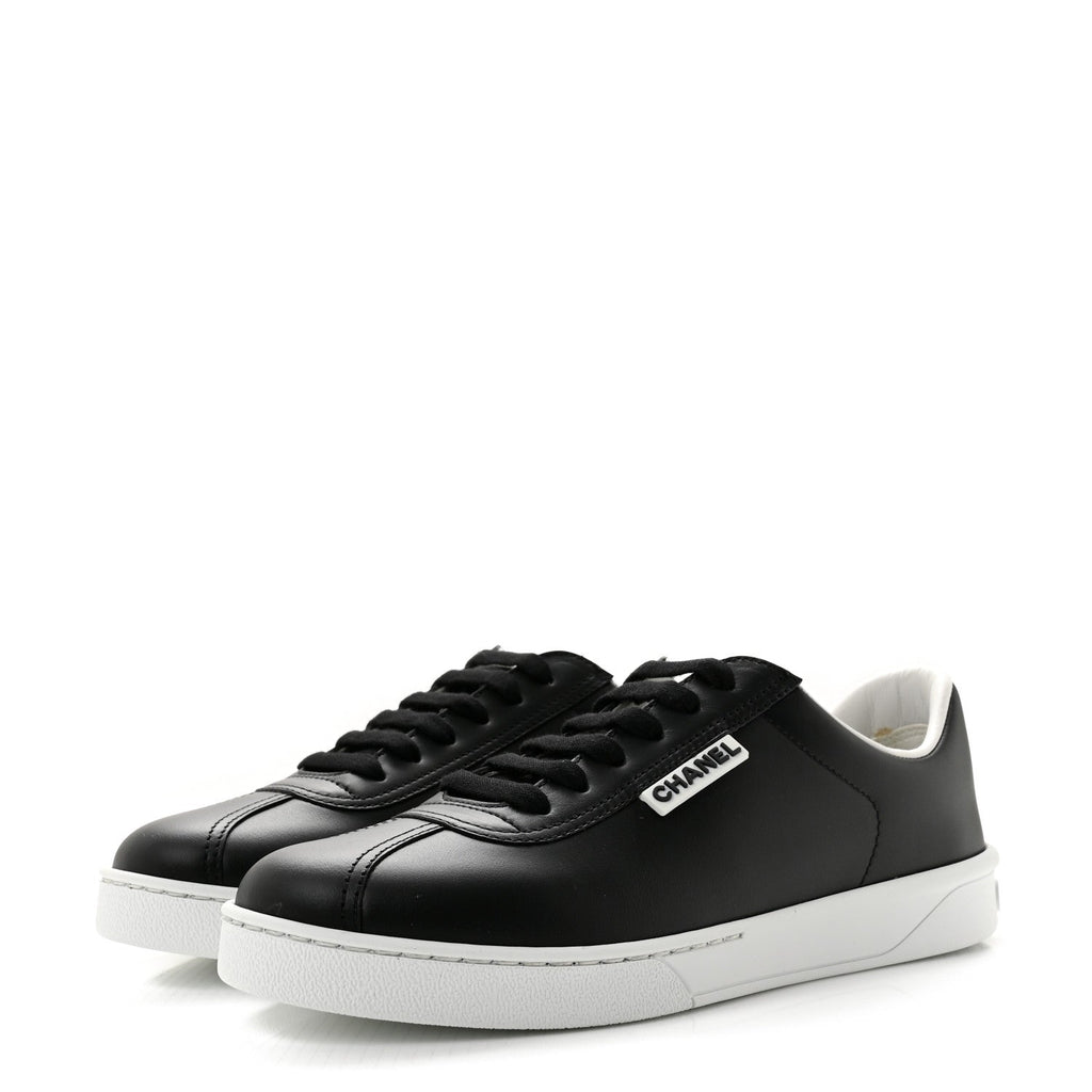 Calfskin CC Womens Sneakers 37 Black