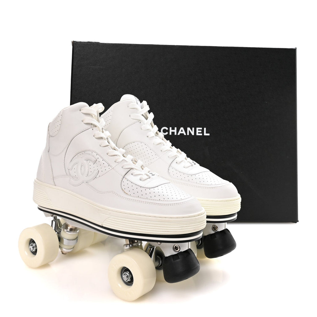Calfskin Mens Roller Skates 44 White