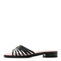 Goatskin Caged CC Slide Sandals 37 Black