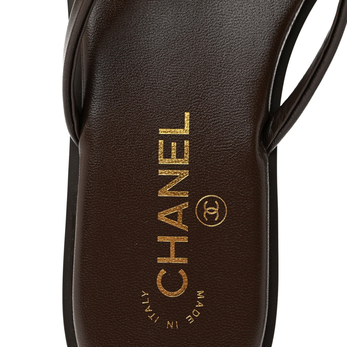 Goatskin CC Times Square Thong Sandals 39 Brown