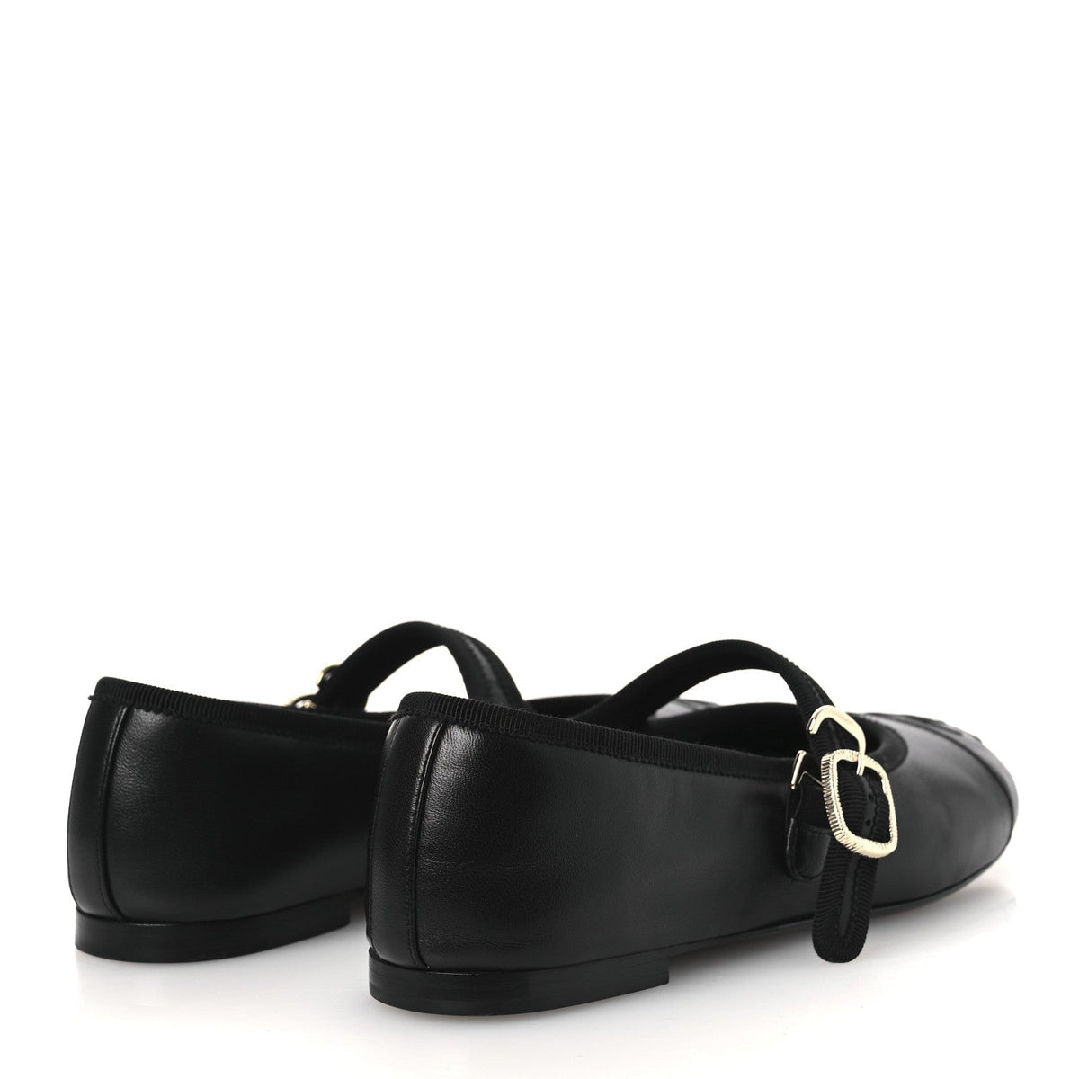 Lambskin Mary Jane Flats 36 Black