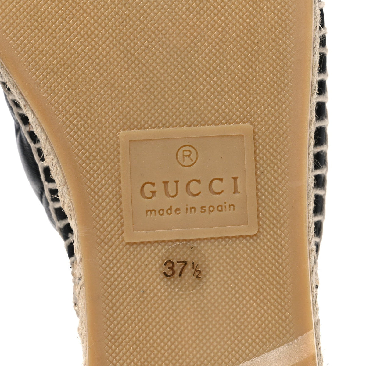 Nappa Matelasse GG Marmont Espadrille Slippers 37.5 Black