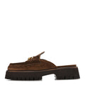 Suede Horsebit Platform Mules 40 Washed Brown