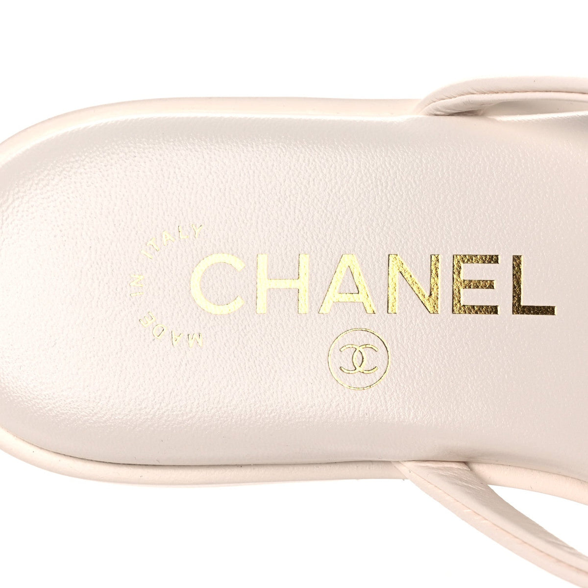 Goatskin CC Times Square Thong Sandals 35 White
