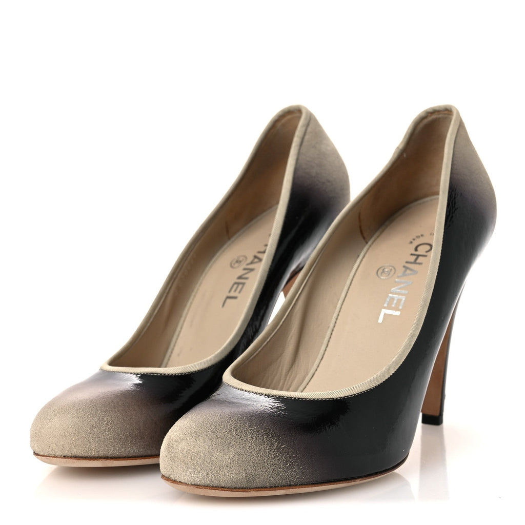 Patent Ombre Pumps 40 Beige Black