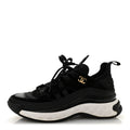 Velvet Calfskin Mixed Fibers CC Sneakers 35.5 Black