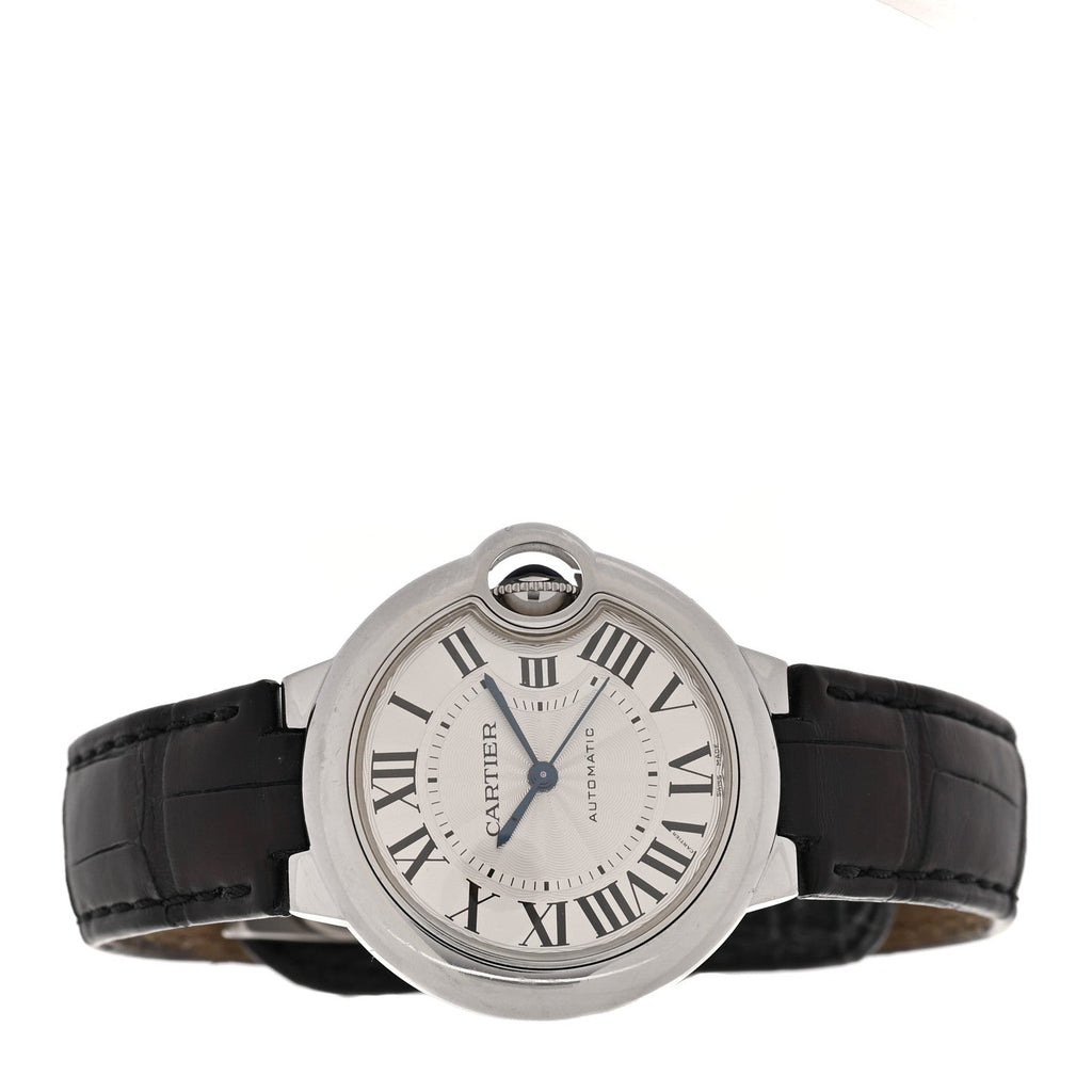 Stainless Steel Alligator 33mm Ballon Bleu De Cartier Automatic Watch