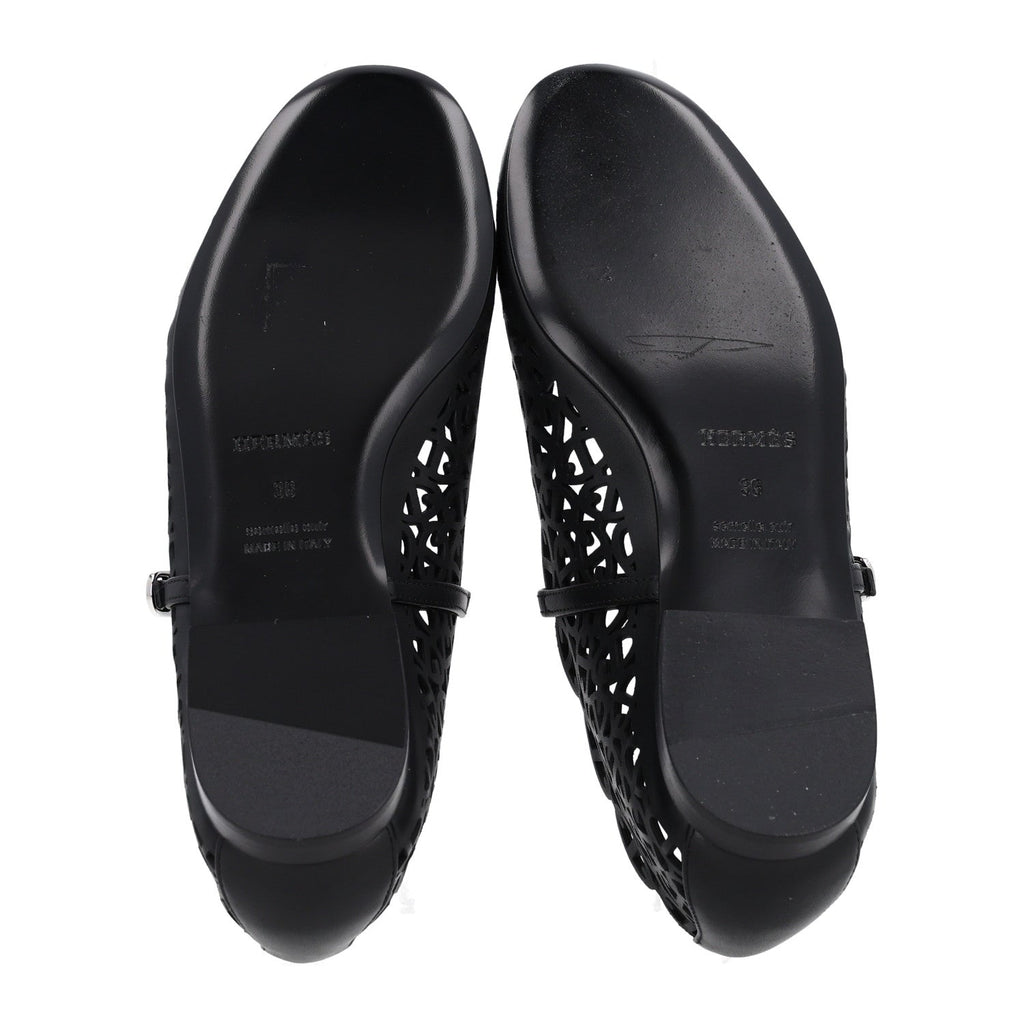 Calfskin Chaine d'Ancre Meli Ballet Flats 36 Black