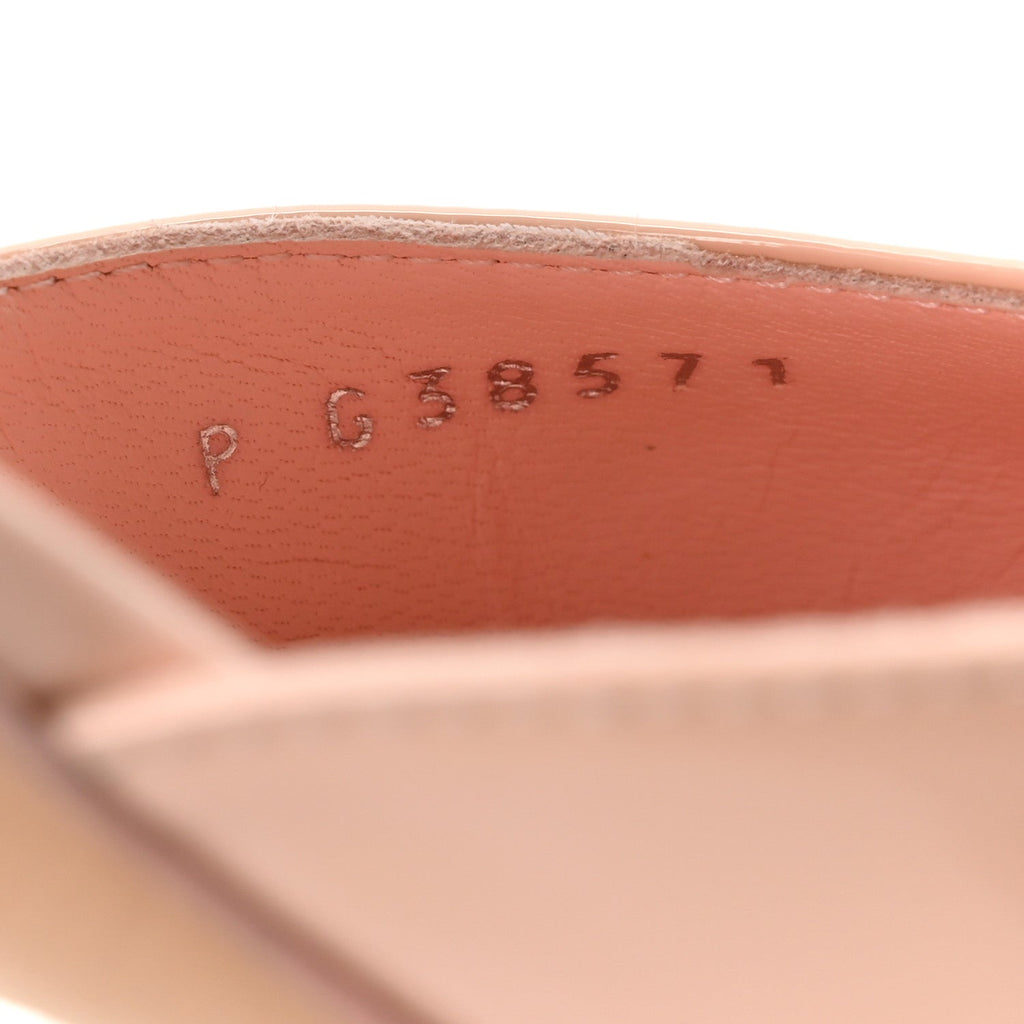 Patent Calfskin Cap Toe Slingback Pumps 35.5 Light Pink