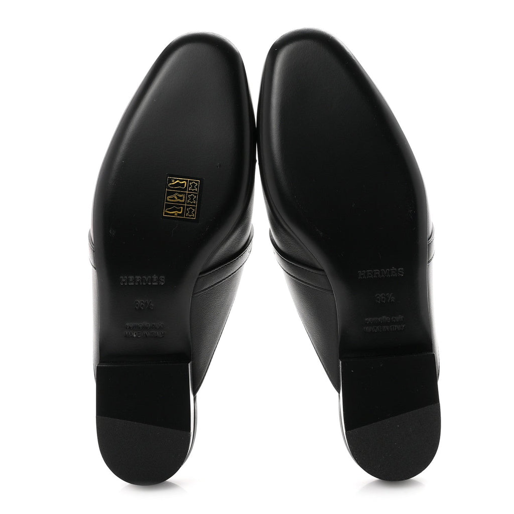 Fringed Calfskin Oz Mules 36.5 Black