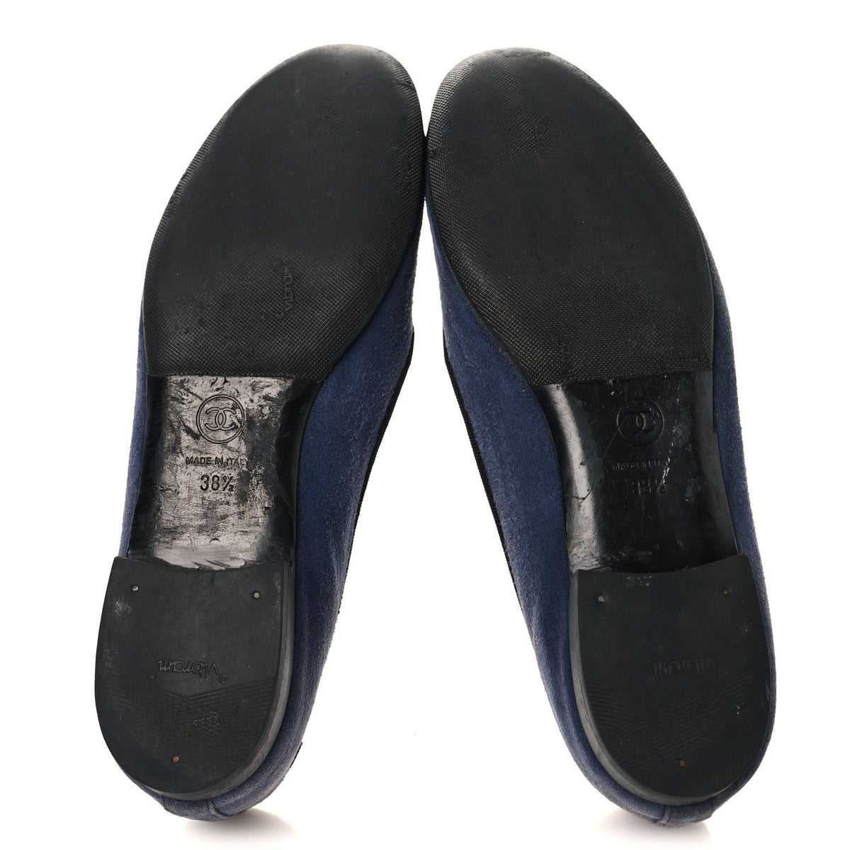 Suede Cap Toe CC Ballerina Flats 38.5 Blue Black