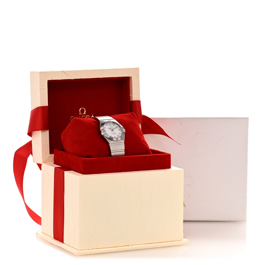 Stainless Steel Diamond Mother of Pearl 27mm Constellation Quartz Watch 123.10.27.60.55.001