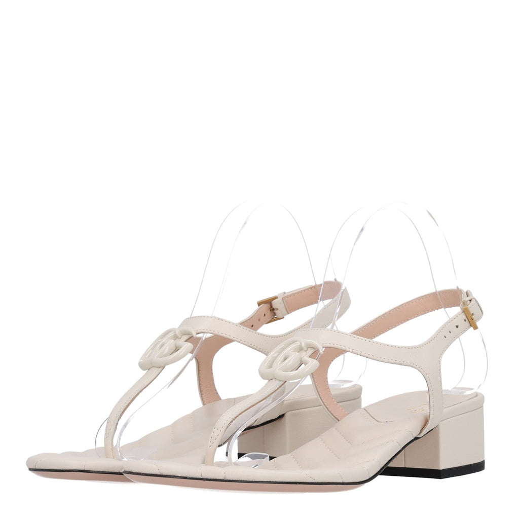 Nappa Matelasse Double G 35mm Thong Sandals 38 Mystic White